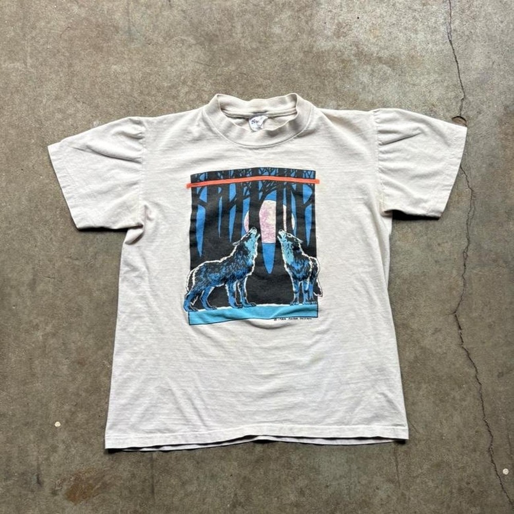 Vintage 80s single stitch wolf tee   Mens Size XS